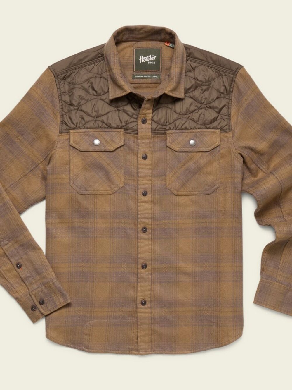 Howler Bros Men's Quintana Quilted Flannel Big Barrett Plaid Swamp Sz M
